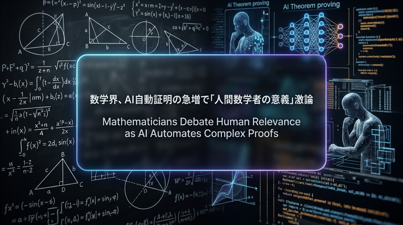 数学界、AI自動証明の急増で「人間数学者の意義」激論