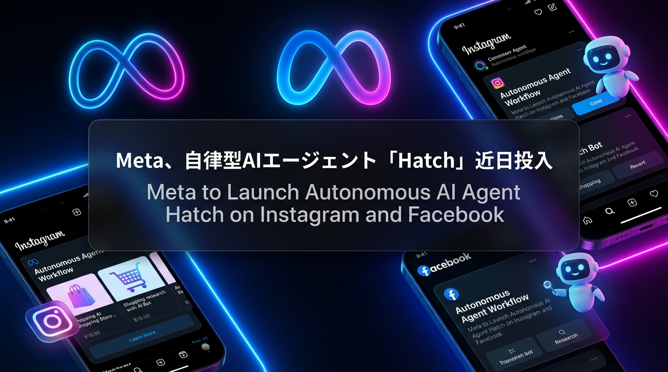 Meta、自律型AIエージェント「Hatch」近日投入