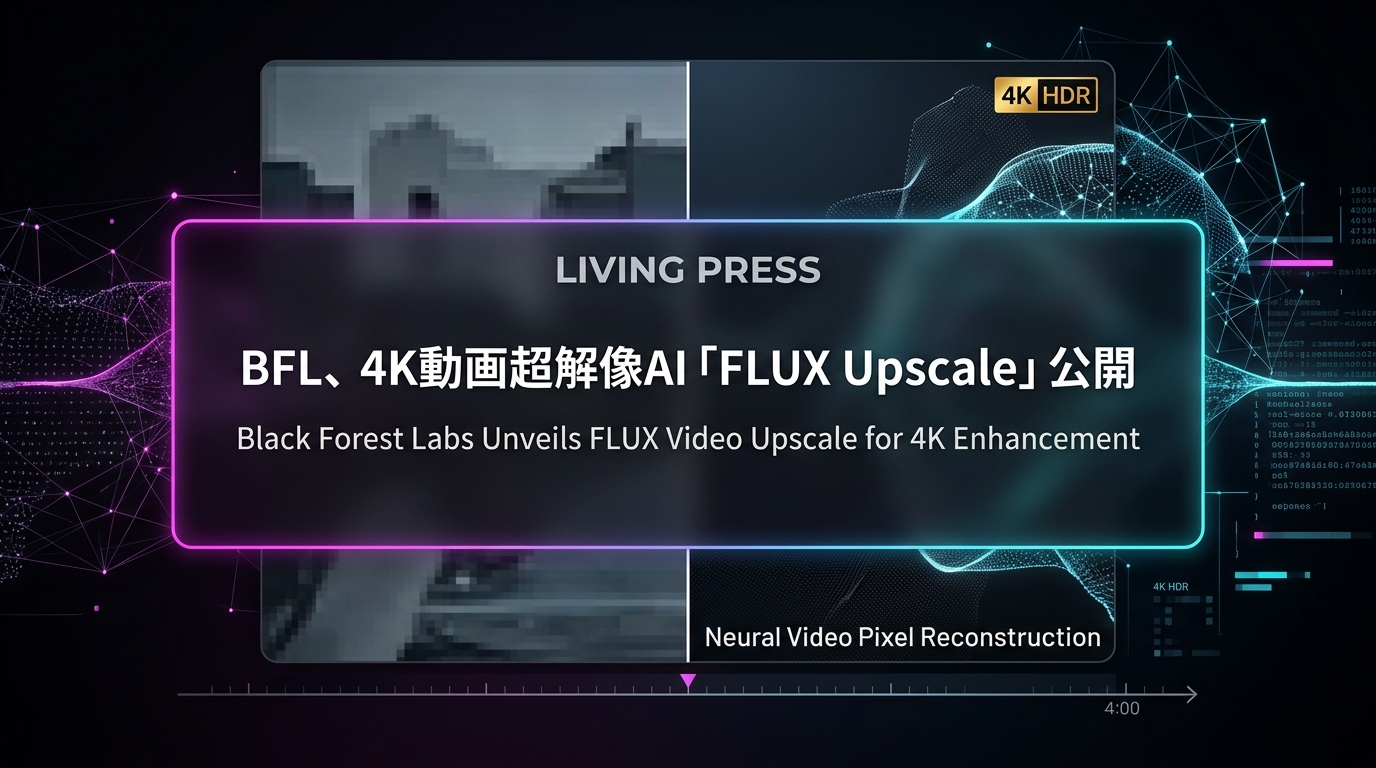 BFL、4K動画超解像AI「FLUX Upscale」公開