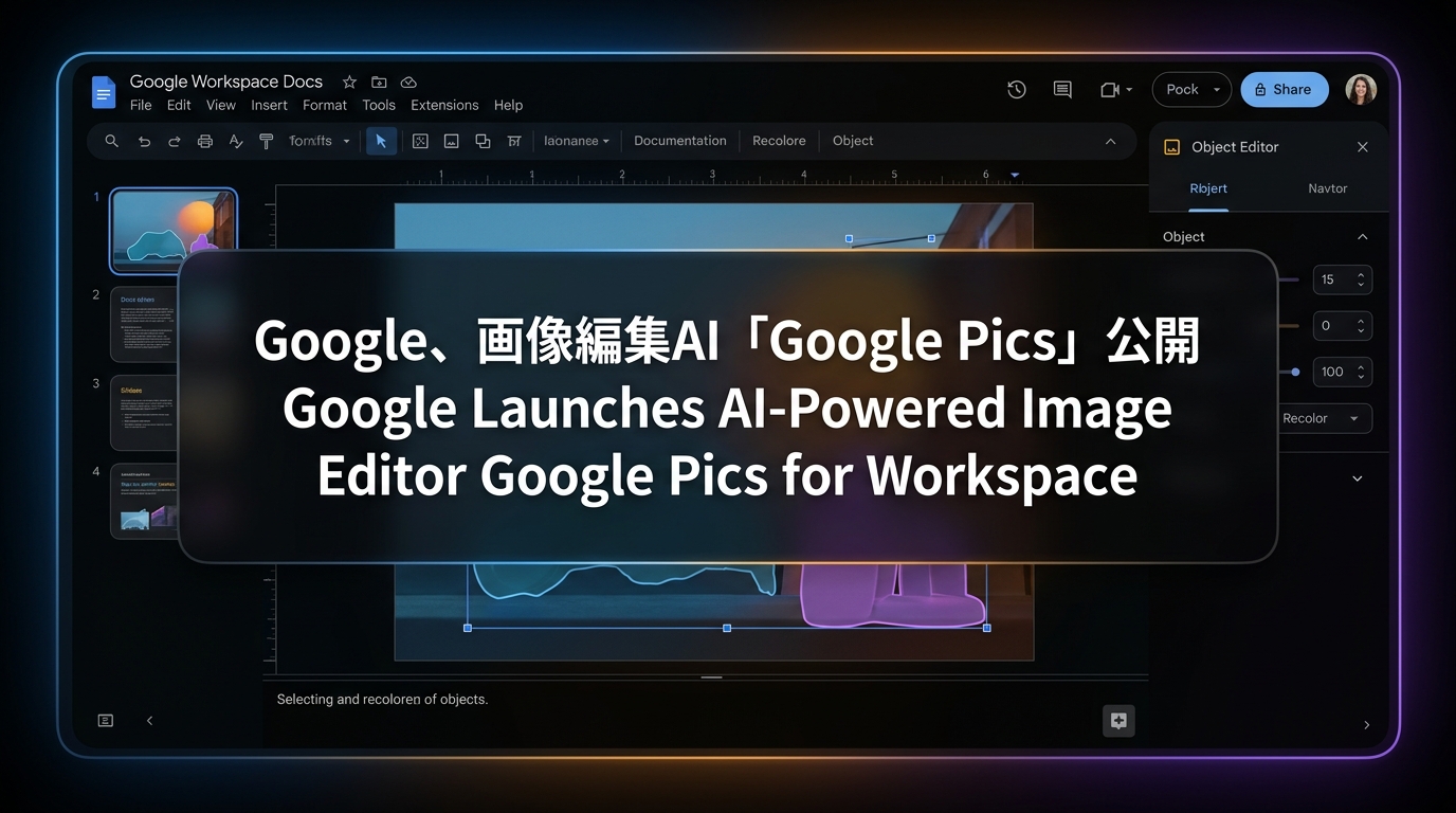 Google、画像編集AI「Google Pics」公開