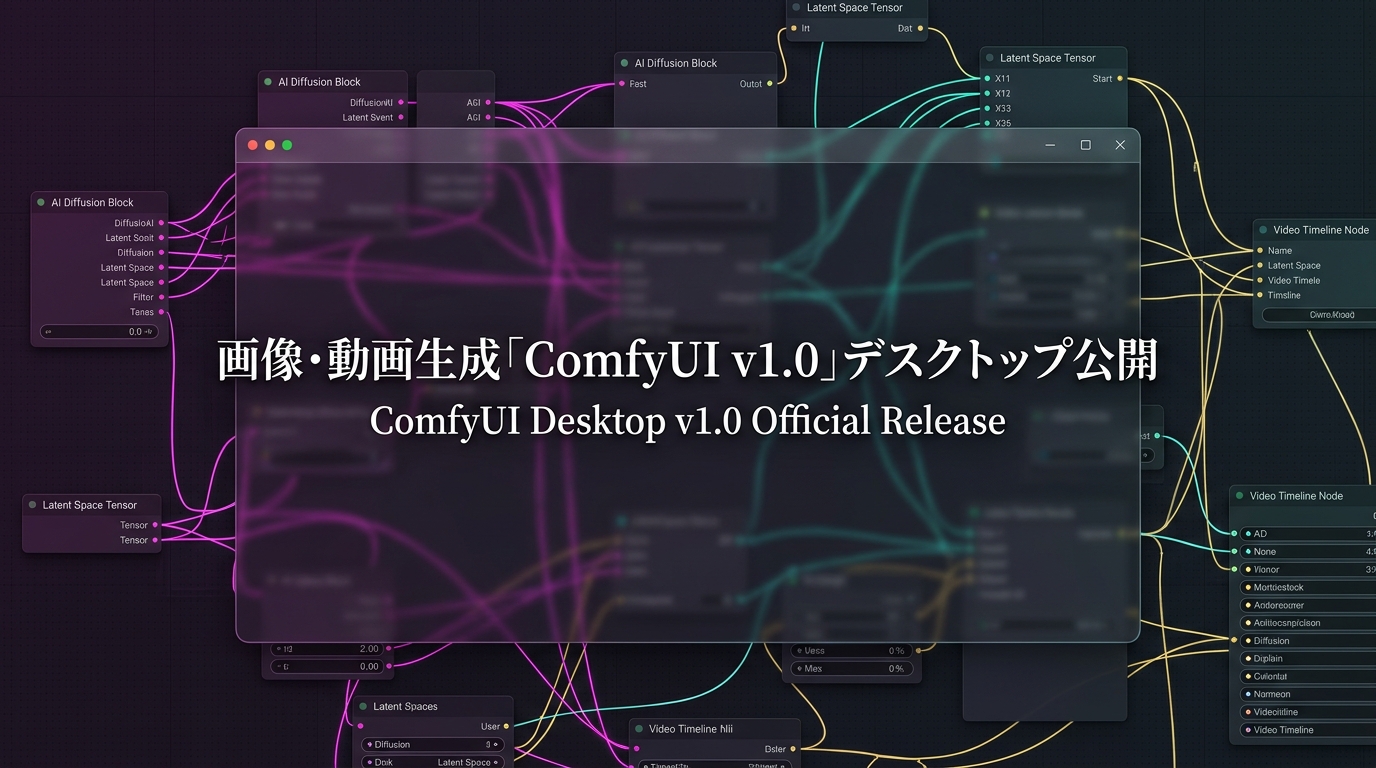 画像・動画生成「ComfyUI v1.0」デスクトップ公開