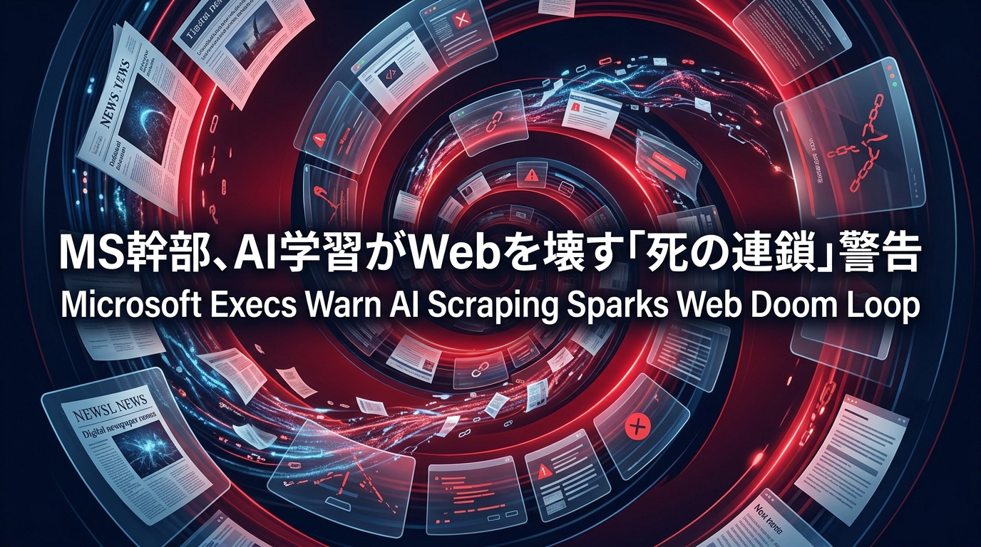 MS幹部、AI学習がWebを壊す「死の連鎖」警告