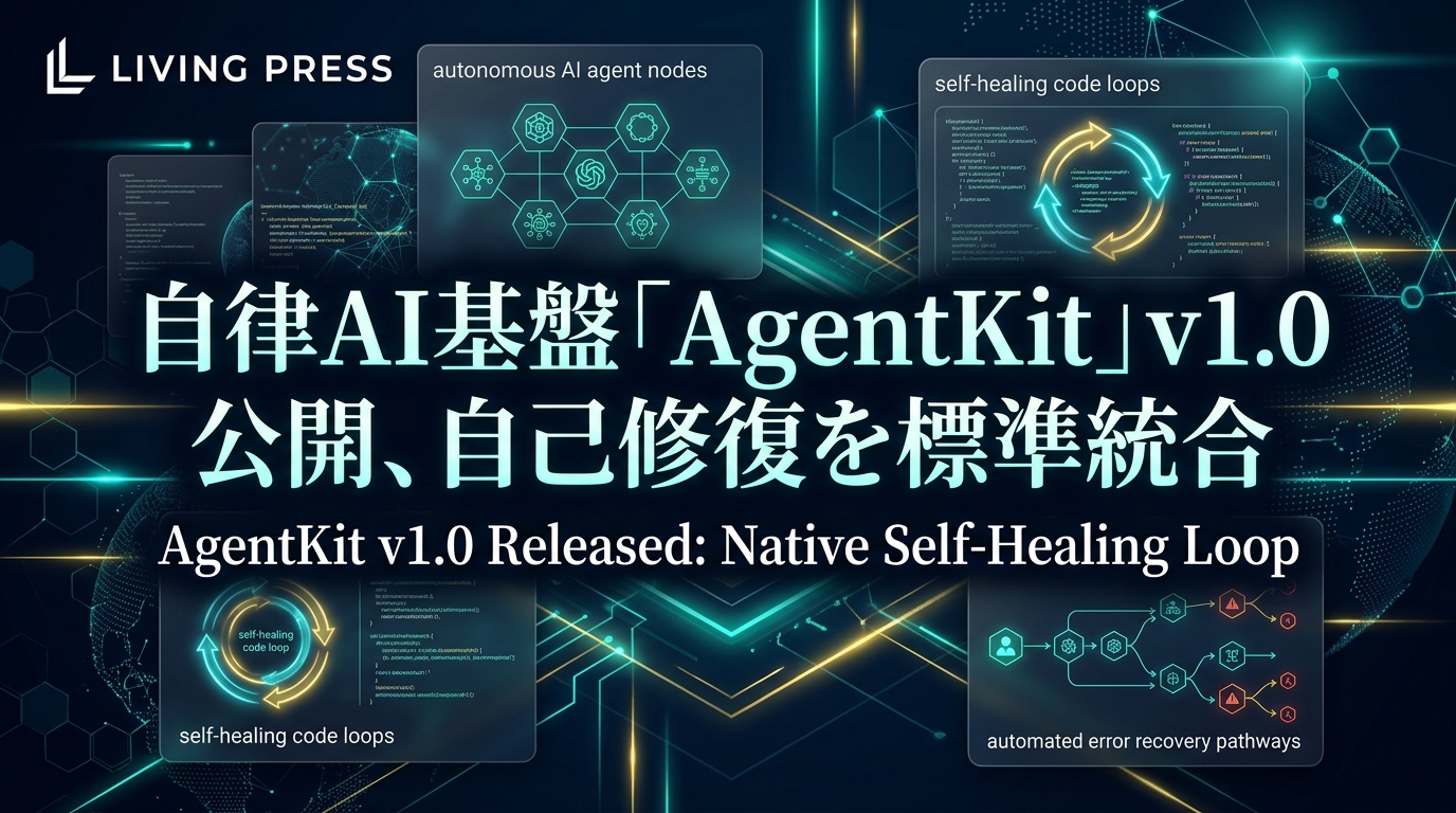 自律AI基盤「AgentKit」v1.0公開、自己修復を標準統合