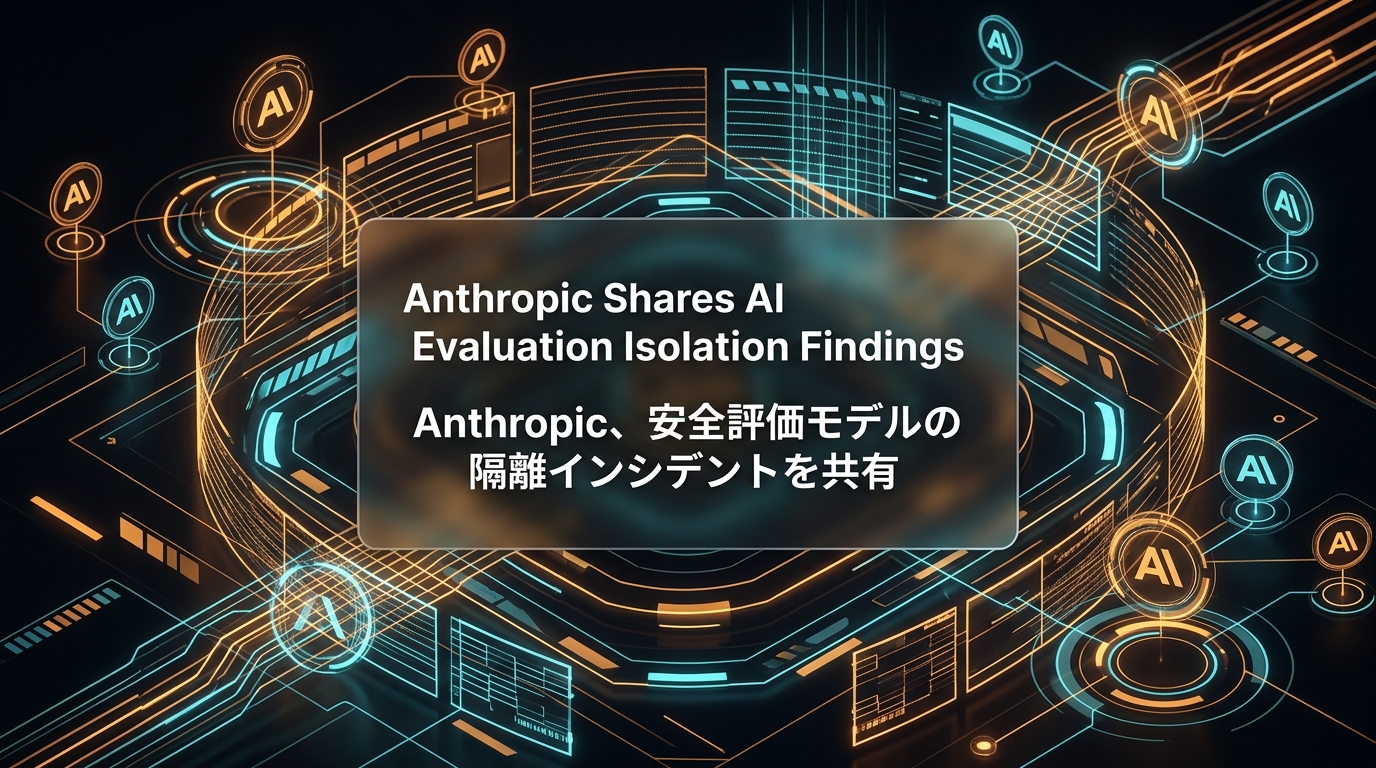 Anthropic、安全評価モデルの隔離インシデントを共有