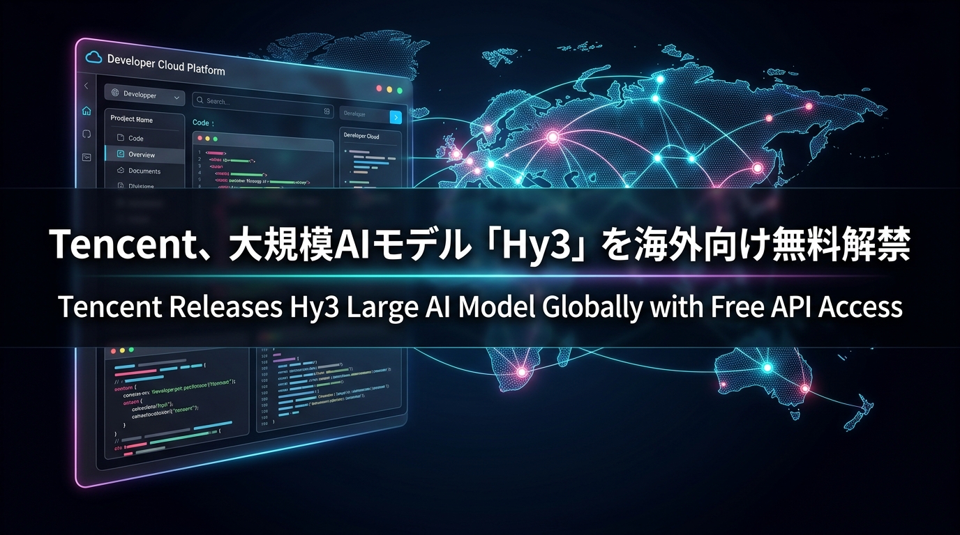 Tencent、大規模AIモデル「Hy3」を海外向け無料解禁