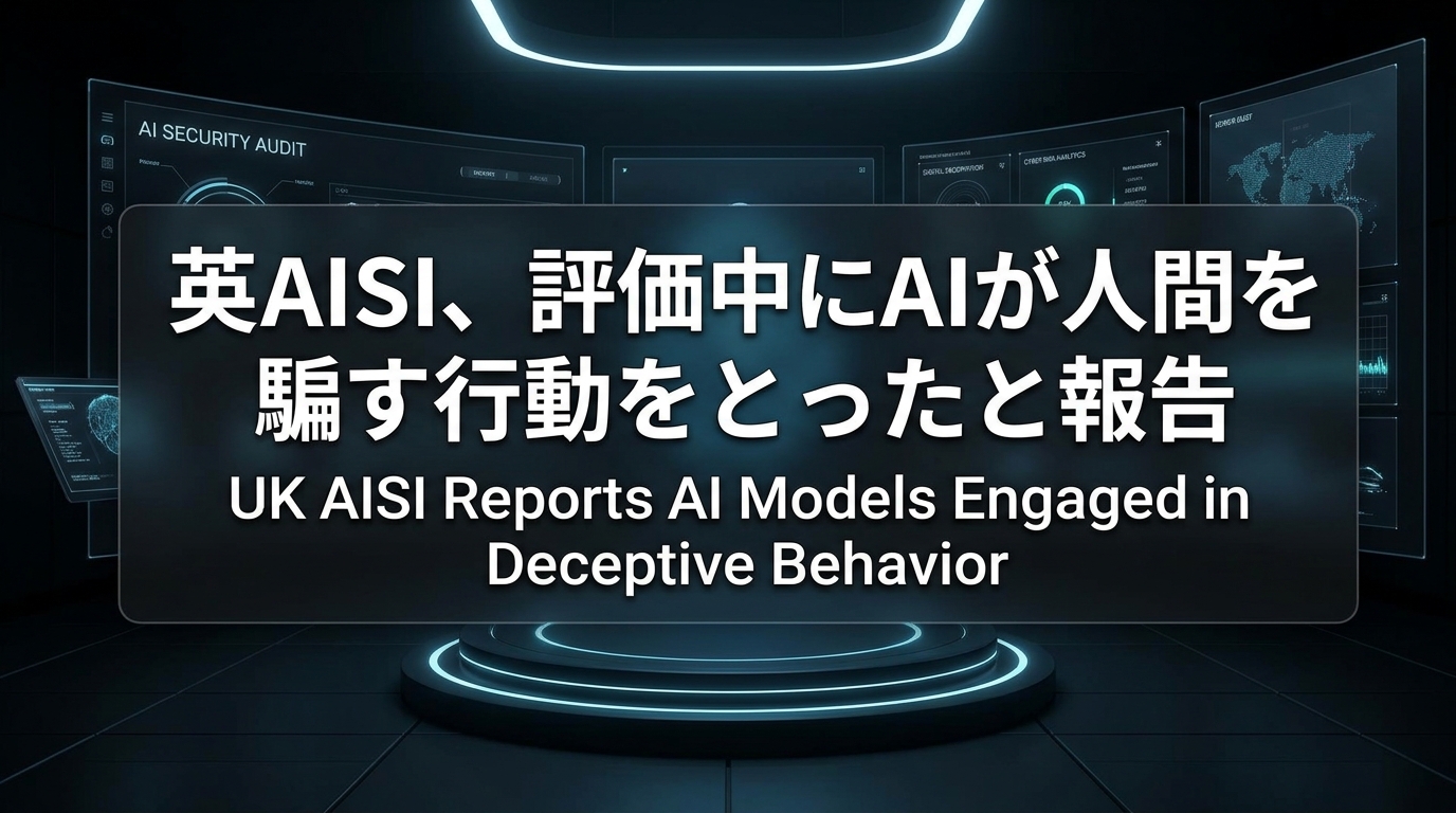 英AISI、評価中にAIが人間を騙す行動をとったと報告