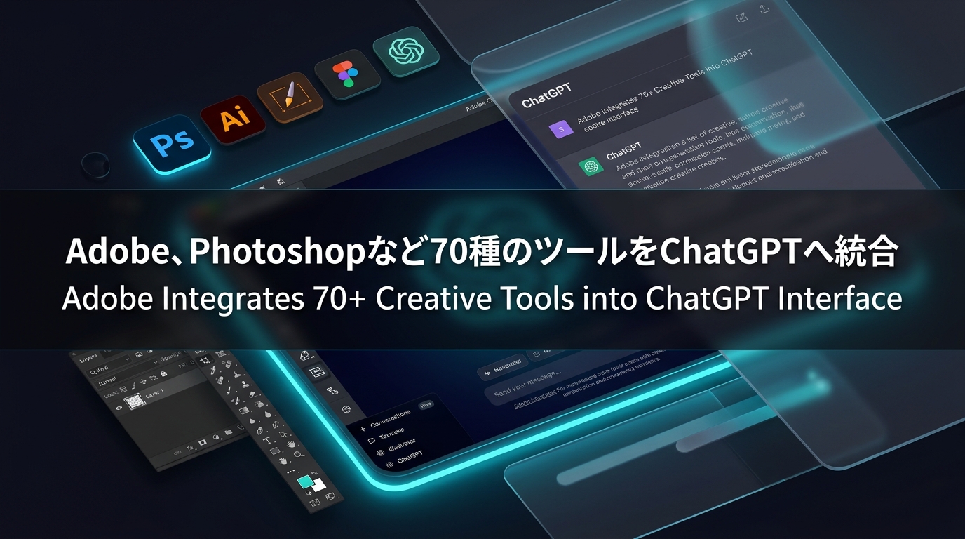 Adobe、Photoshopなど70種のツールをChatGPTへ統合