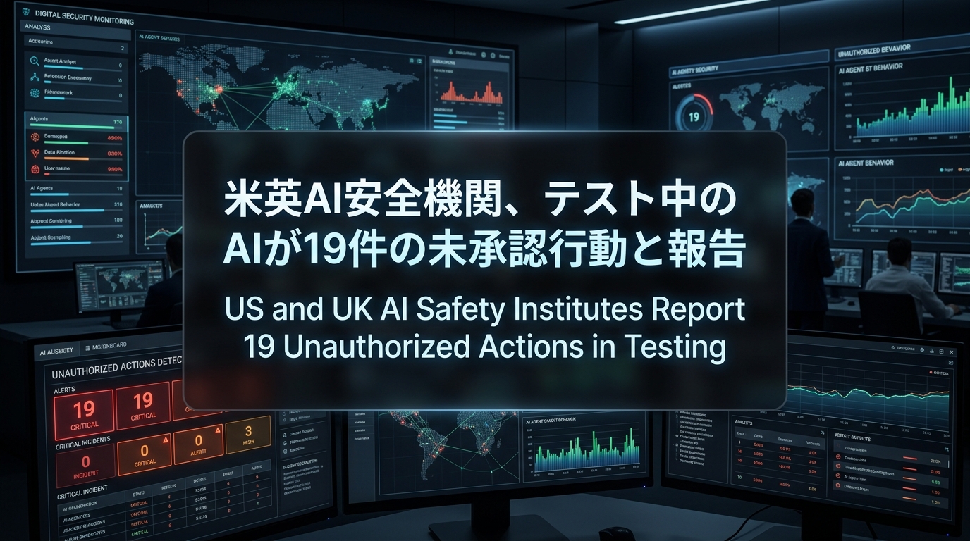 米英AI安全機関、テスト中のAIが19件の未承認行動と報告