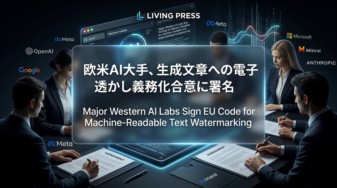 欧米AI大手、生成文章への電子透かし義務化合意に署名