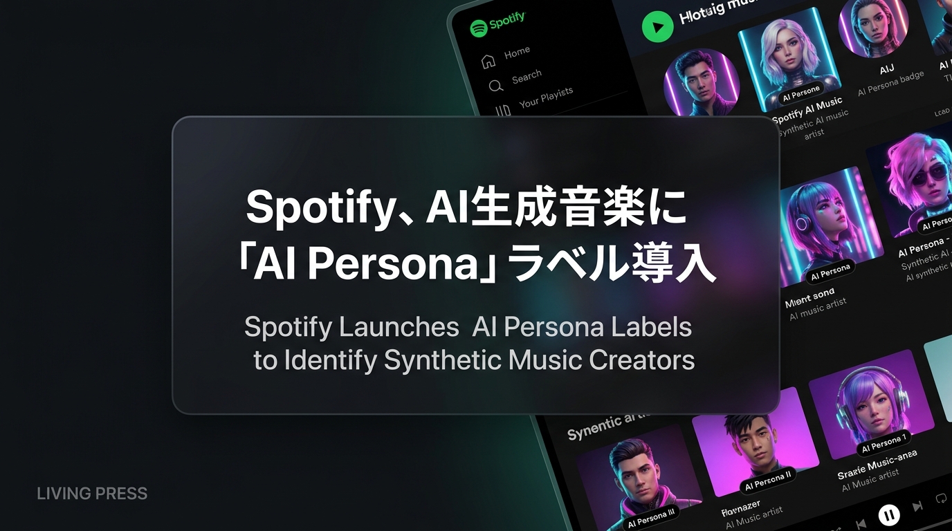 Spotify、AI生成音楽に「AI Persona」ラベル導入