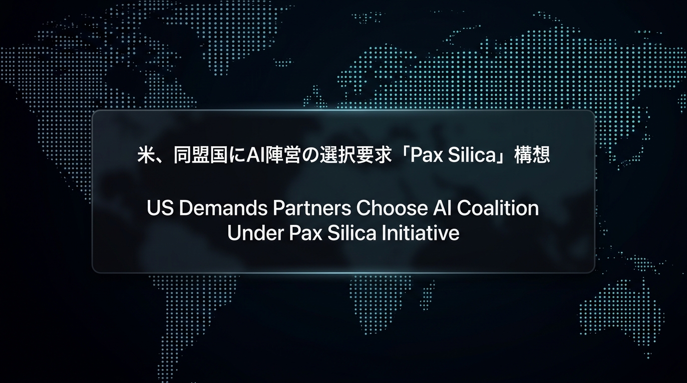 米、同盟国にAI陣営の選択要求「Pax Silica」構想