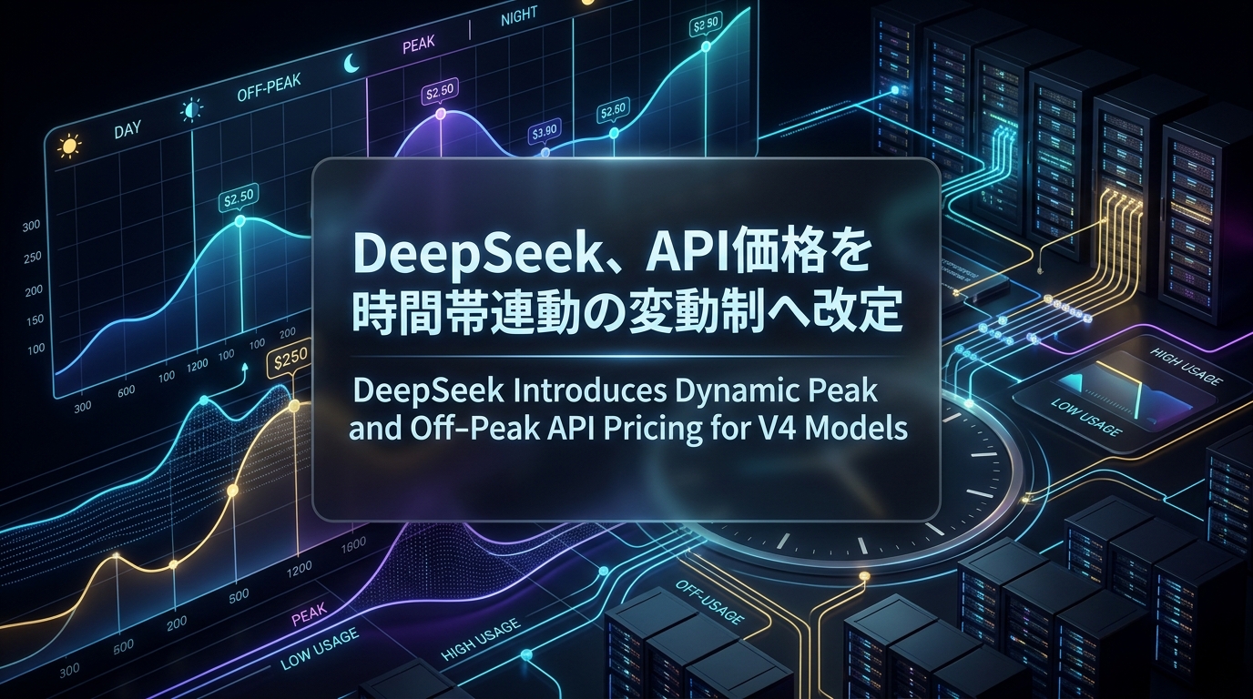 DeepSeek、API価格を時間帯連動の変動制へ改定