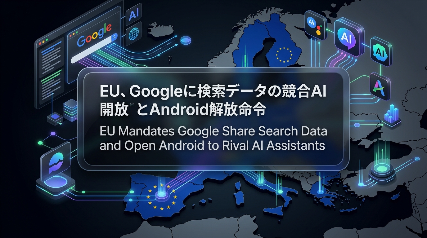 EU、Googleに検索データの競合AI開放とAndroid解放命令