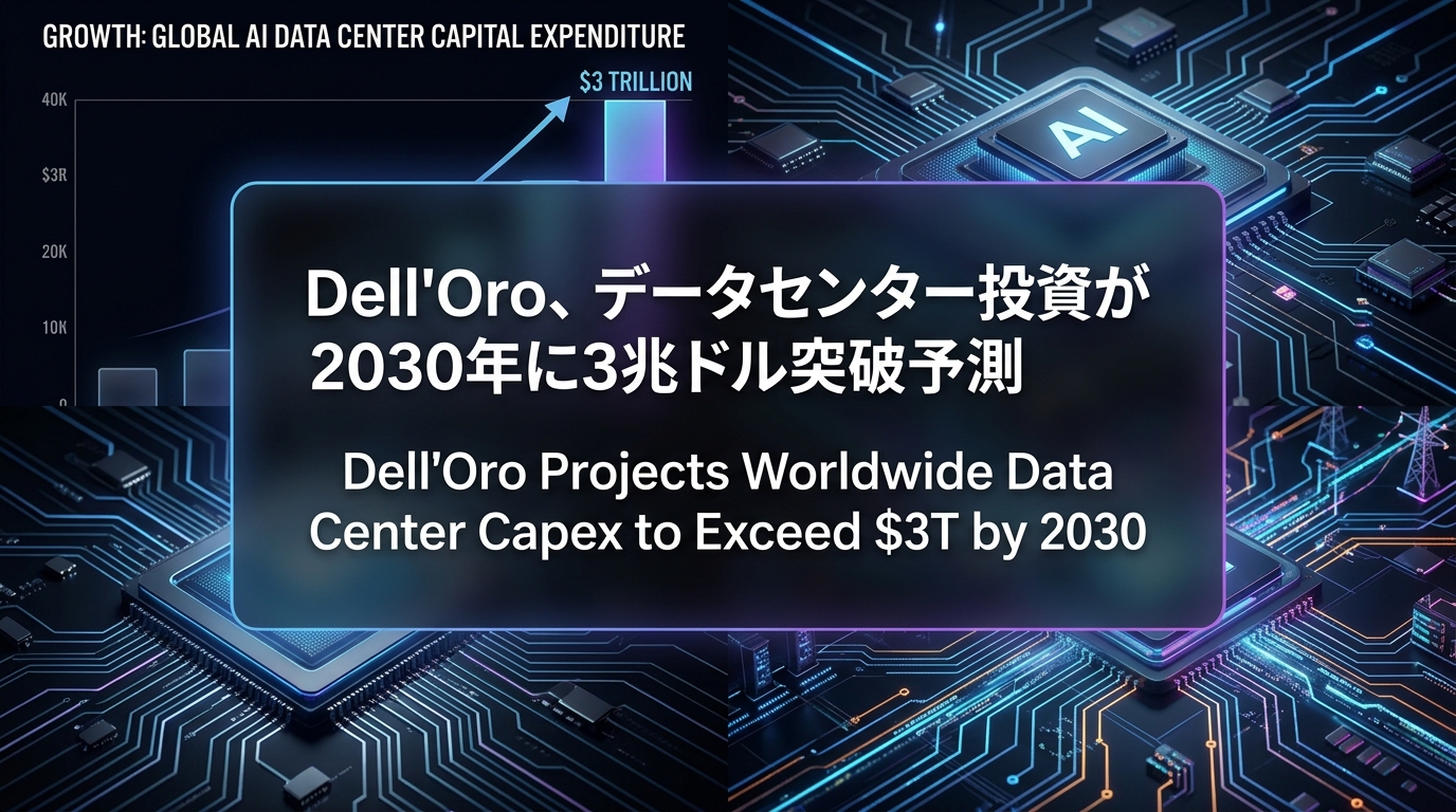 Dell'Oro、データセンター投資が2030年に3兆ドル突破予測