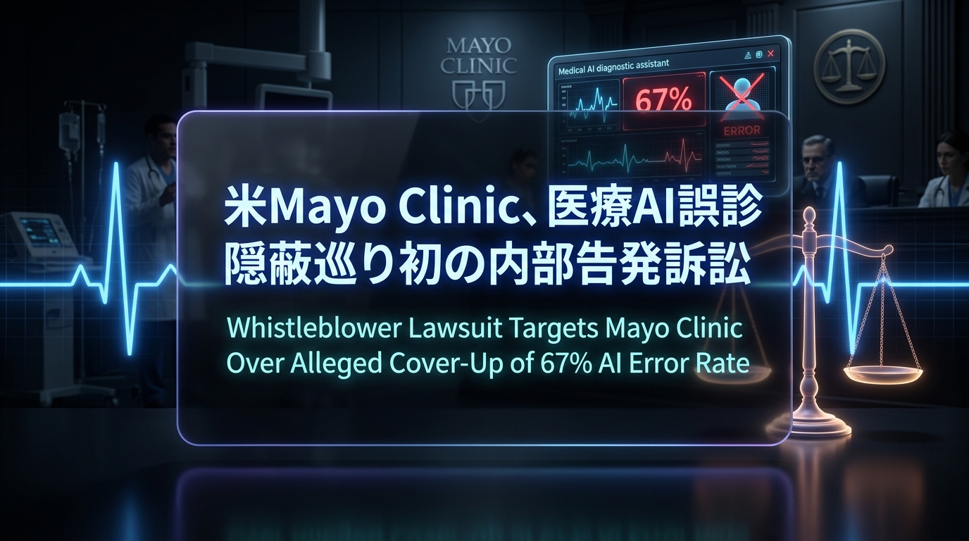 米Mayo Clinic、医療AI誤診隠蔽巡り初の内部告発訴訟