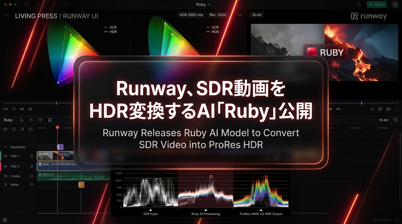 Runway、SDR動画をHDR変換するAI「Ruby」公開