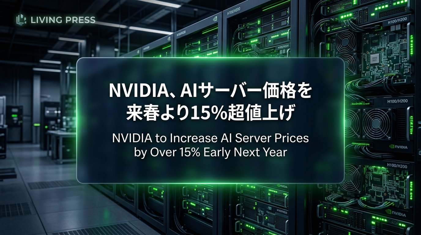 NVIDIA、AIサーバー価格を来春より15%超値上げ