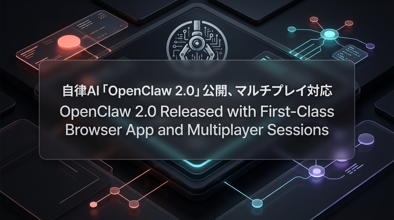 自律AI「OpenClaw 2.0」公開、マルチプレイ対応