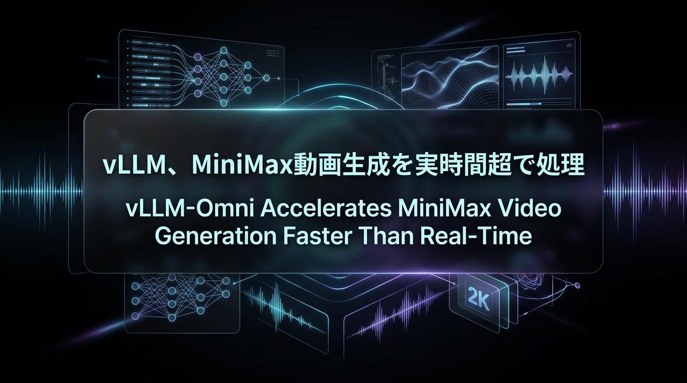 vLLM、MiniMax動画生成を実時間超で処理
