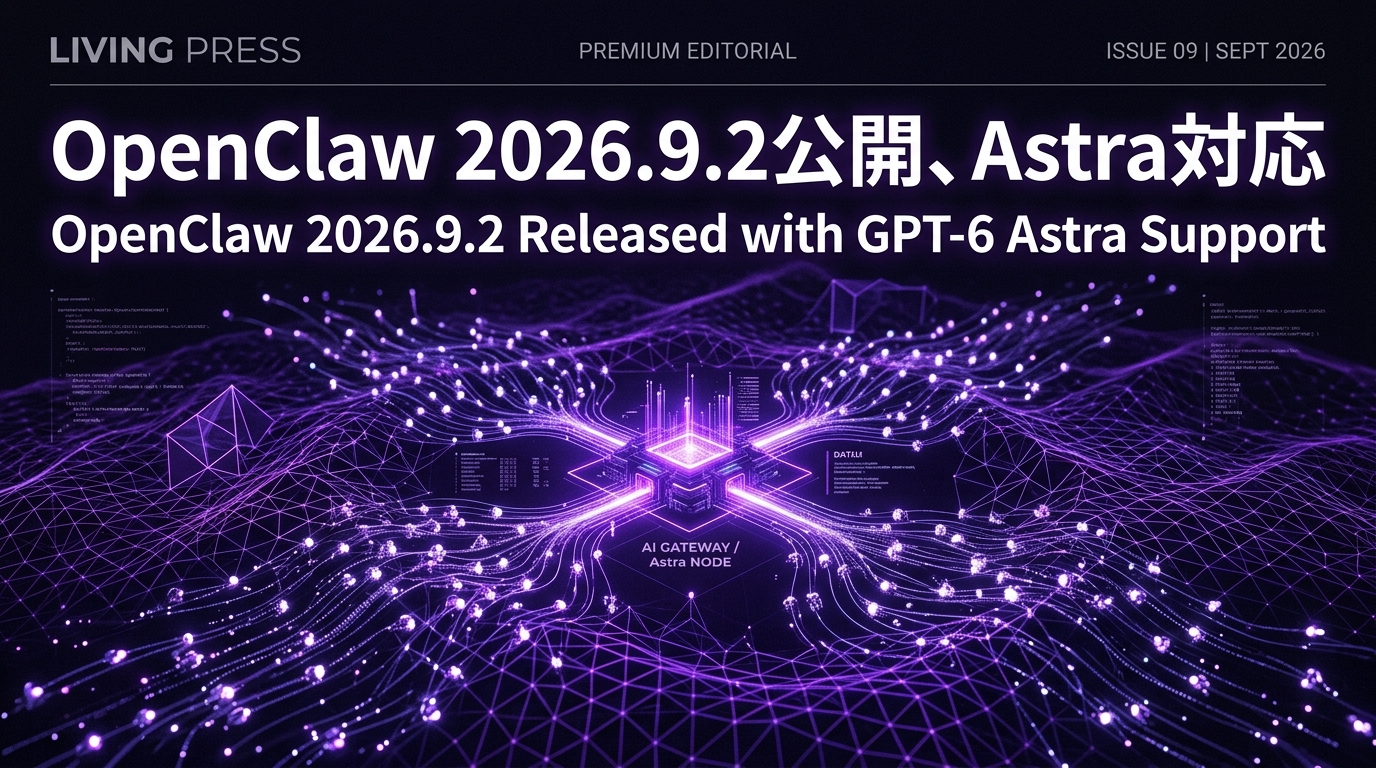 OpenClaw 2026.9.2公開、Astra対応