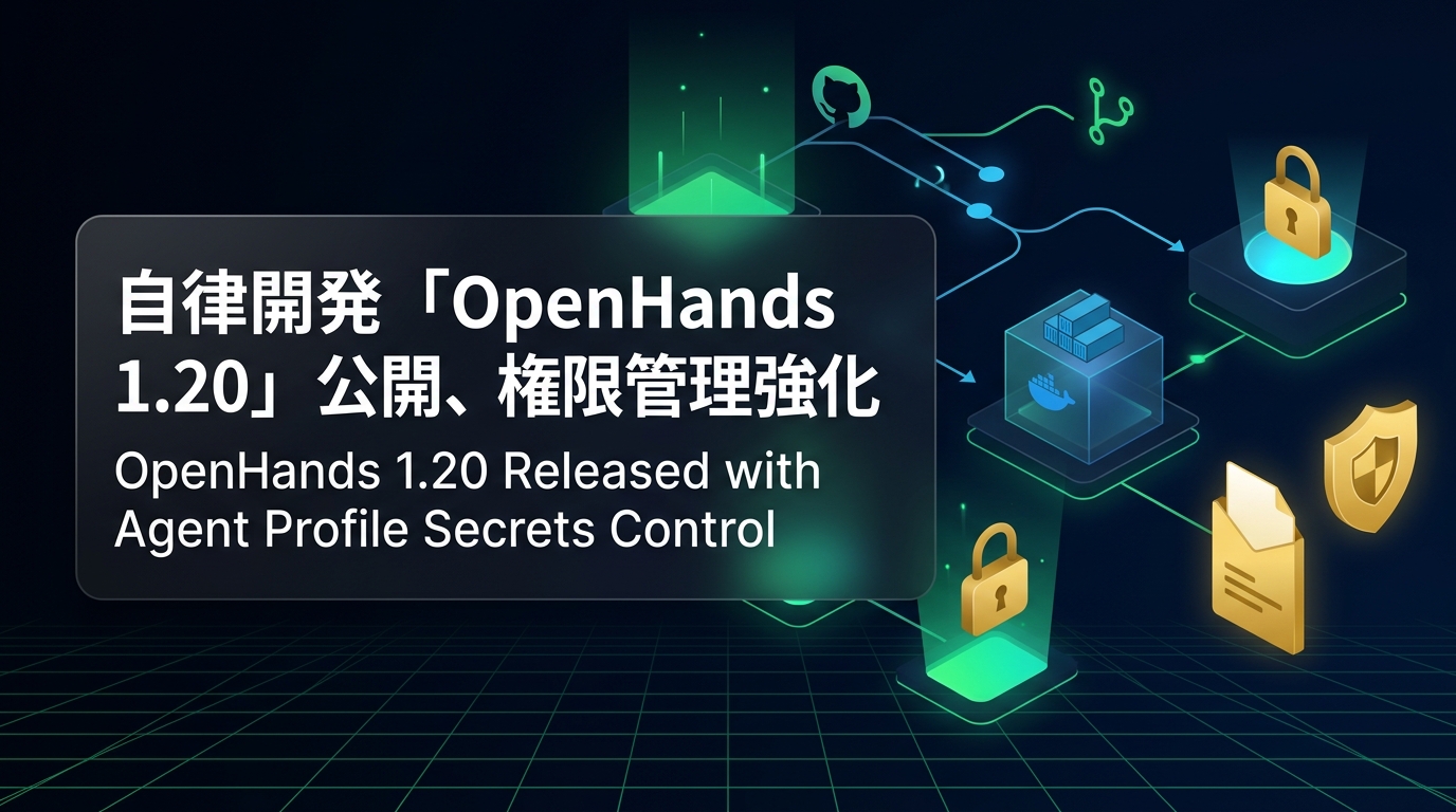 自律開発「OpenHands 1.20」公開、権限管理強化