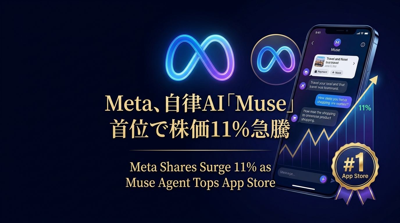 Meta、自律AI「Muse」首位で株価11%急騰