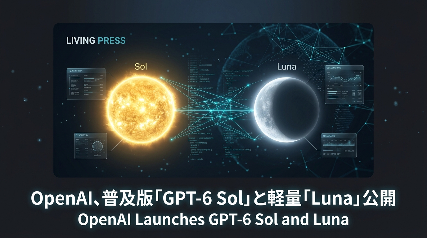 OpenAI、普及版「GPT-6 Sol」と軽量「Luna」公開