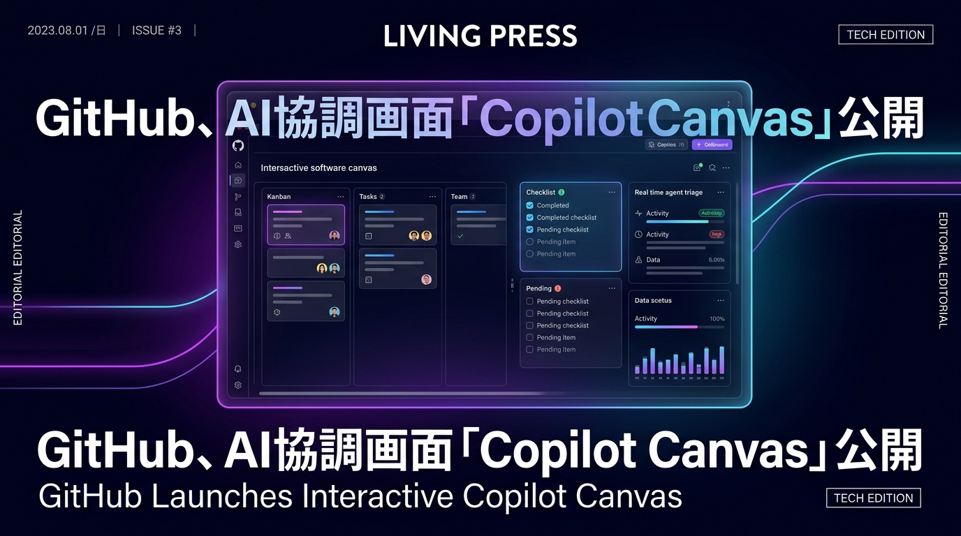 GitHub、AI協調画面「Copilot Canvas」公開