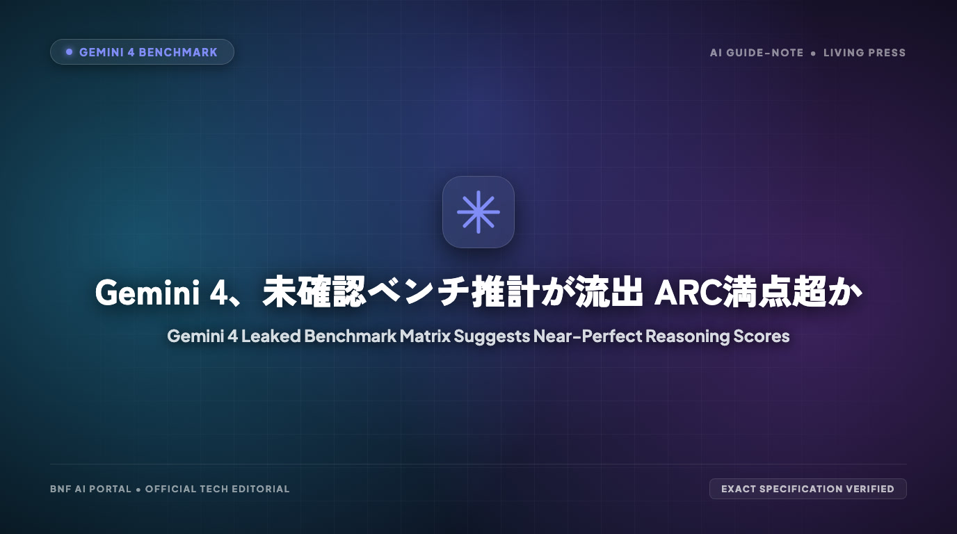 Gemini 4、未確認ベンチ推計が流出 ARC満点超か