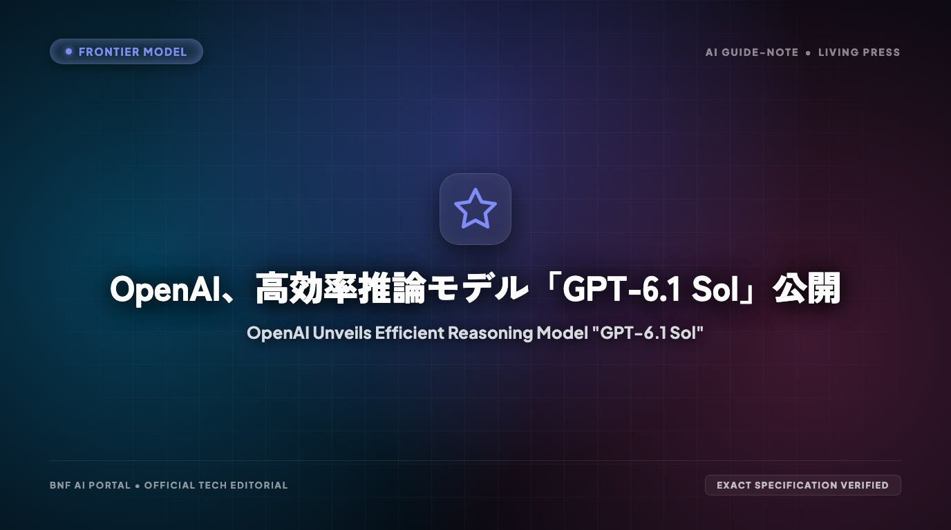 OpenAI、高効率推論モデル「GPT-6.1 Sol」公開