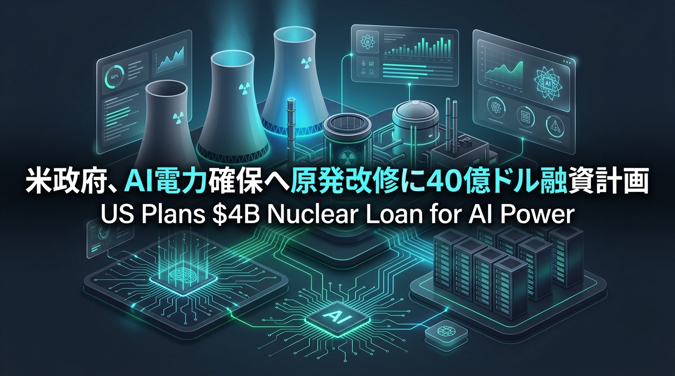 米政府、AI電力確保へ原発改修に40億ドル融資計画