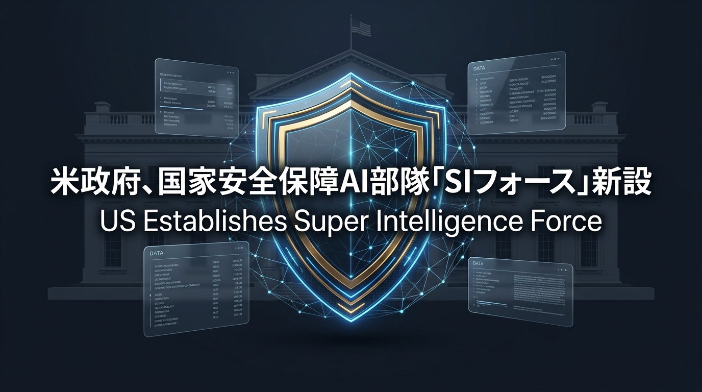 米政府、国家安全保障AI部隊「SIフォース」新設