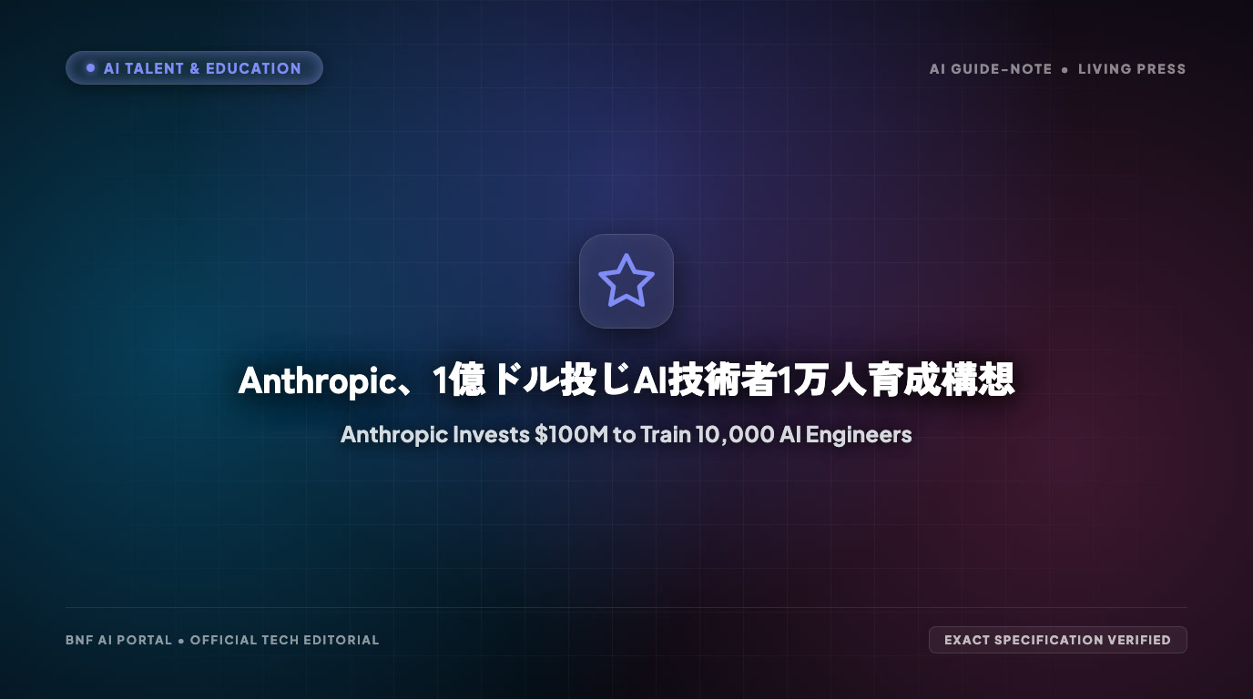 Anthropic、1億ドル投じAI技術者1万人育成構想