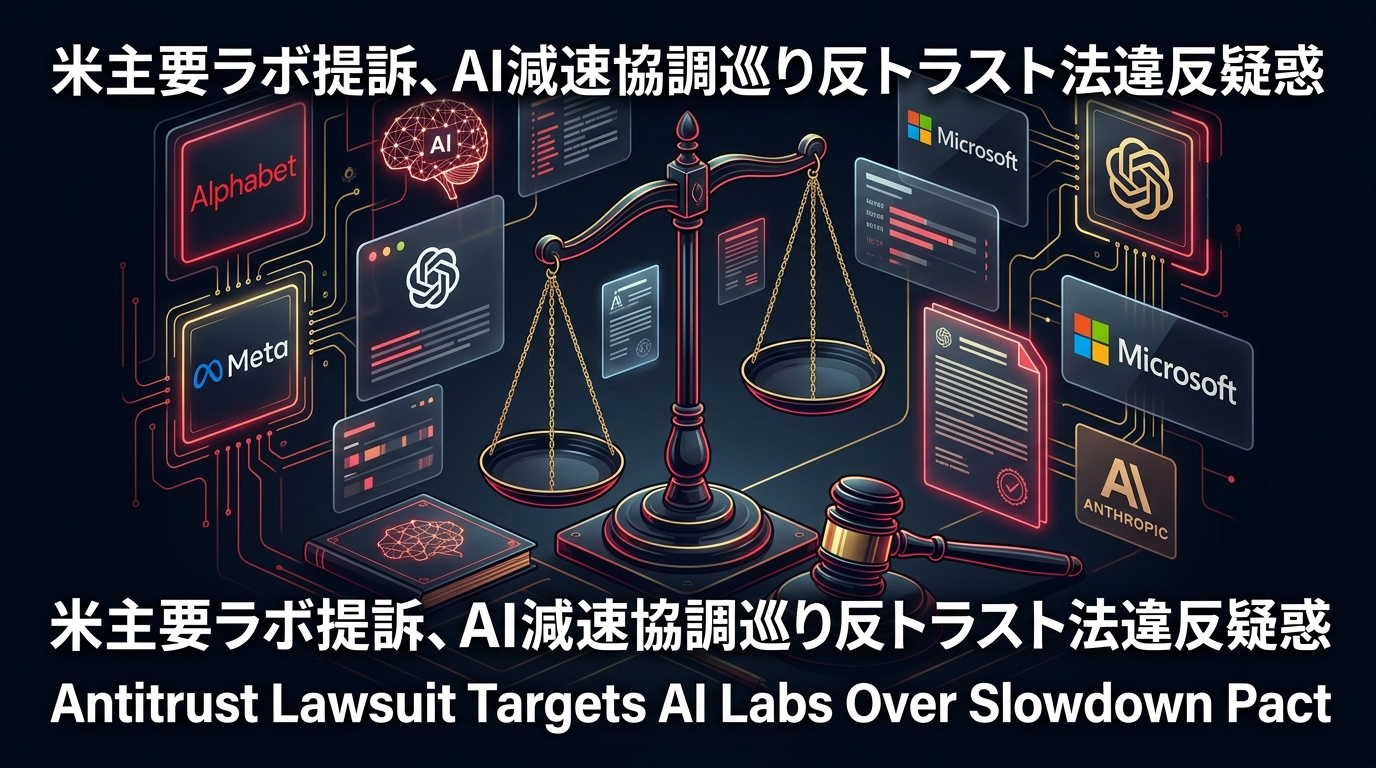 米主要ラボ提訴、AI減速協調巡り反トラスト法違反疑惑