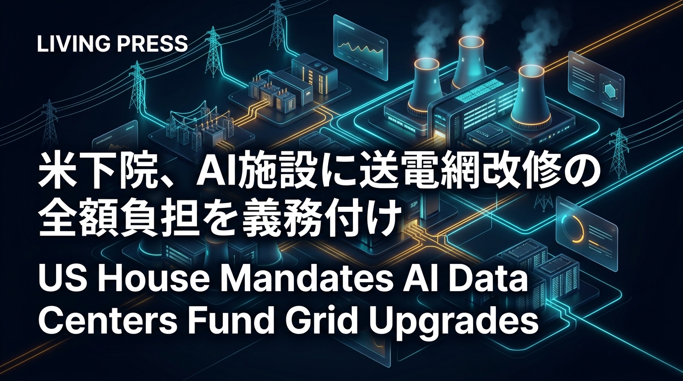 米下院、AI施設に送電網改修の全額負担を義務付け