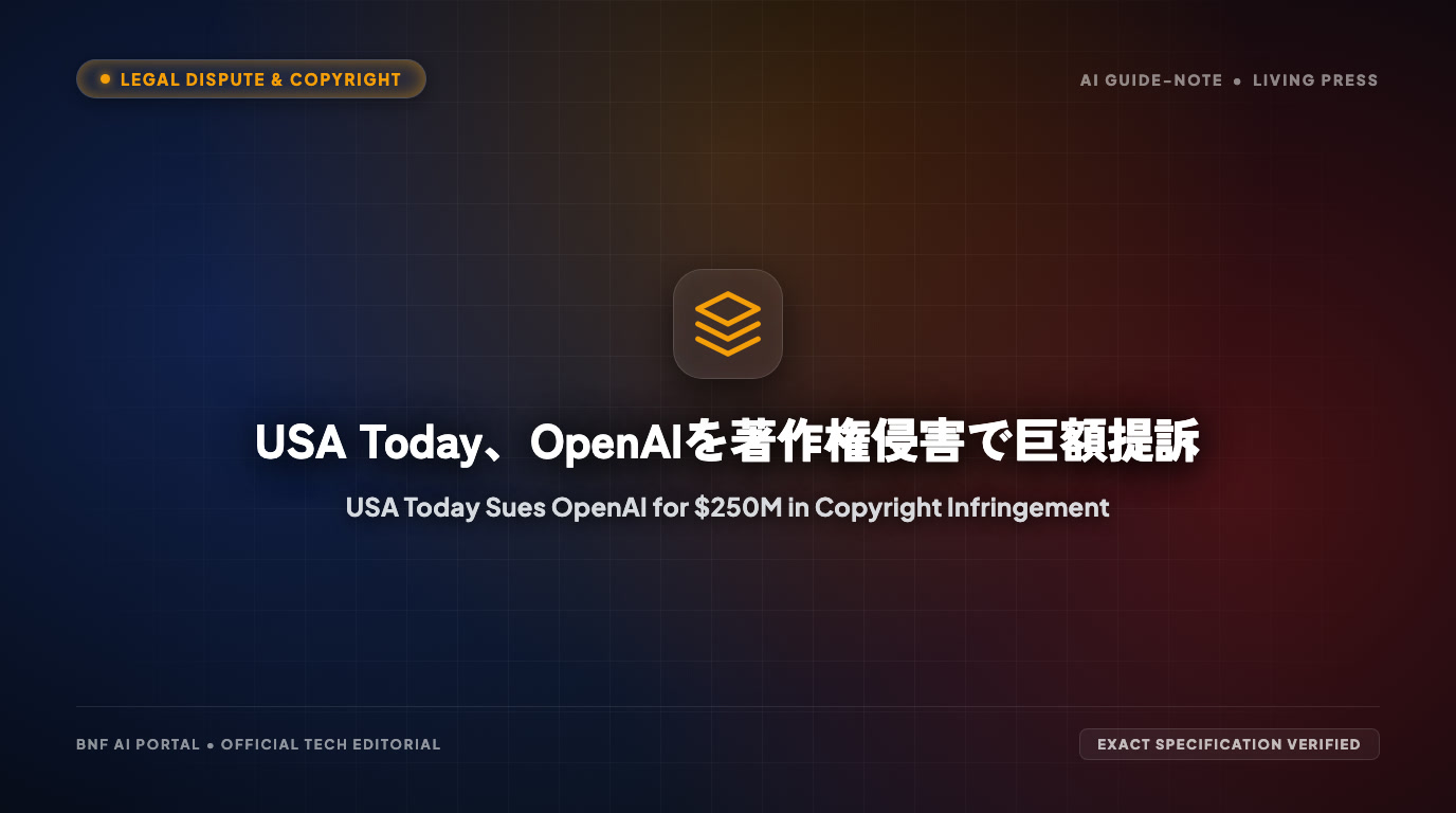USA Today、OpenAIを著作権侵害で巨額提訴