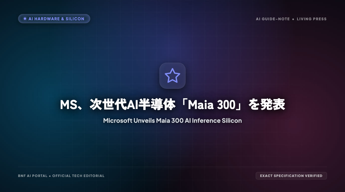 MS、次世代AI半導体「Maia 300」を発表