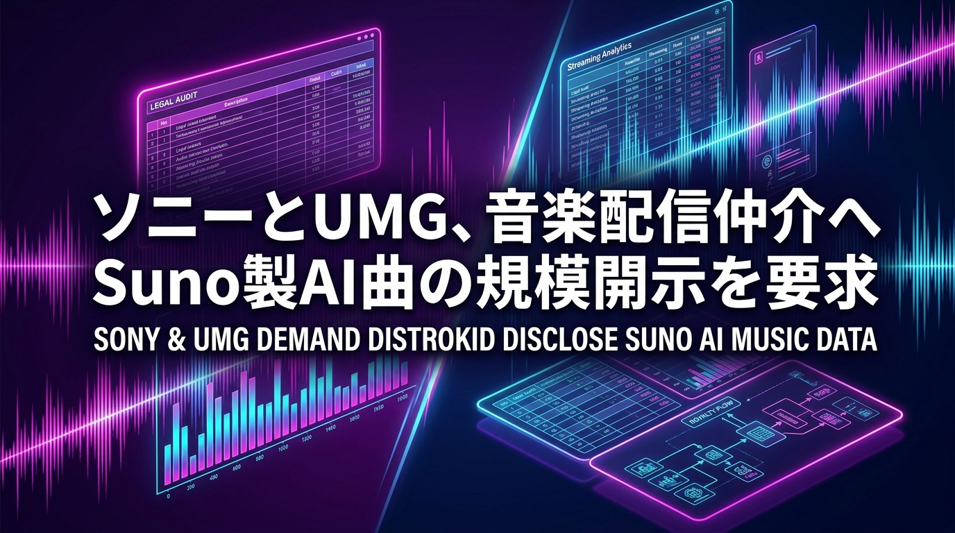 ソニーとUMG、音楽配信仲介へSuno製AI曲の規模開示を要求