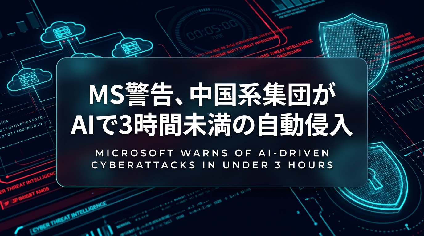 MS警告、中国系集団がAIで3時間未満の自動侵入
