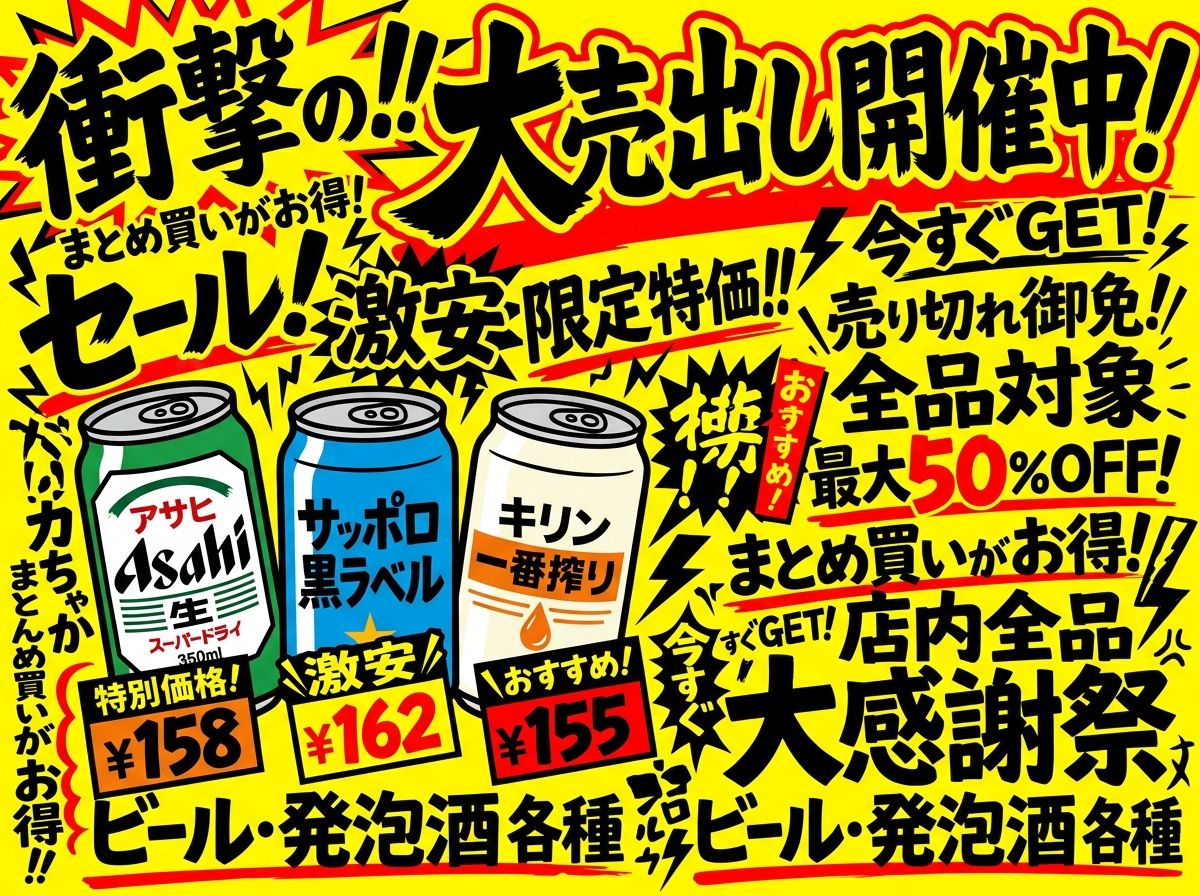 タイポ洪水の販促POP のプレビュー